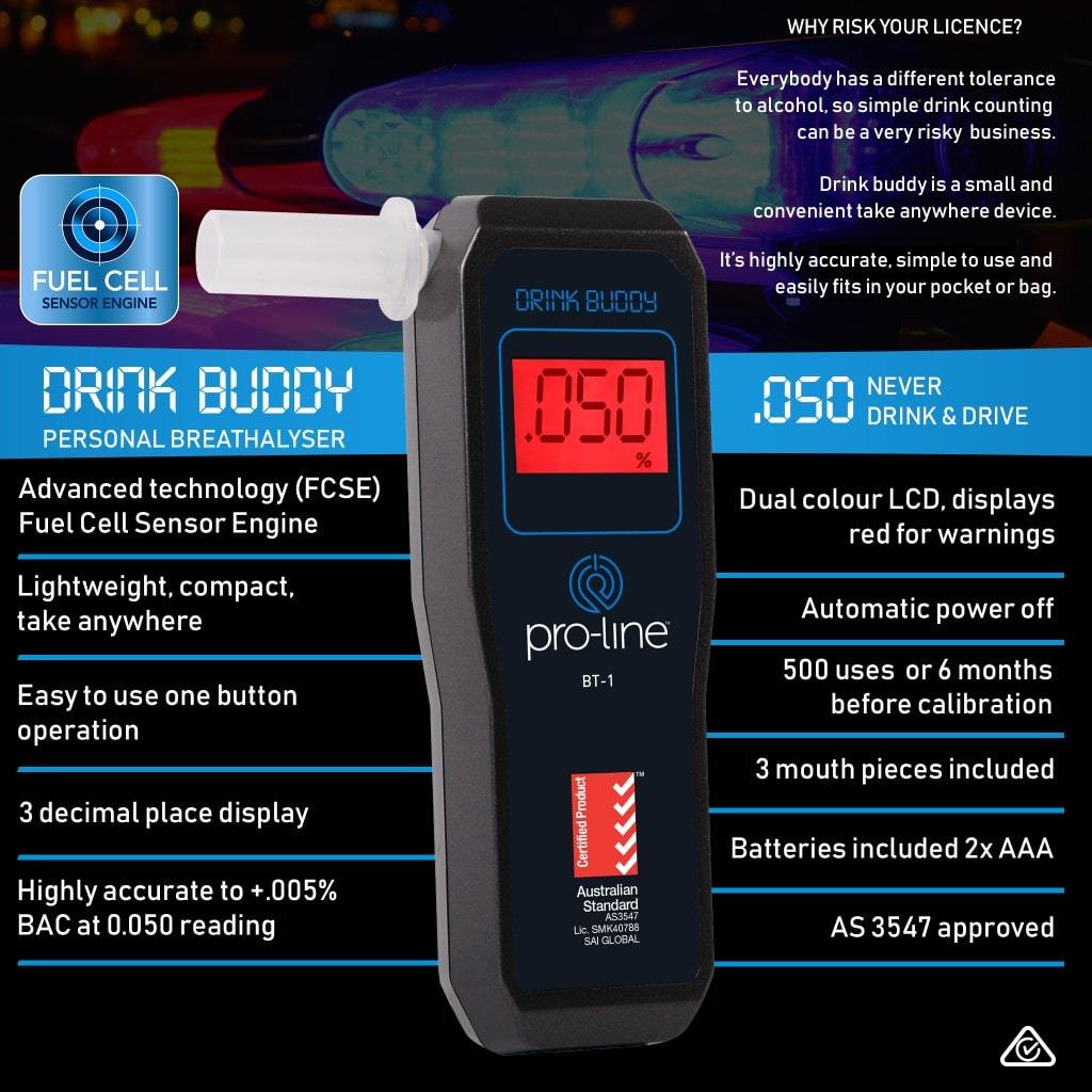 Drink Buddy Breathalyser  BT-1 Specifications