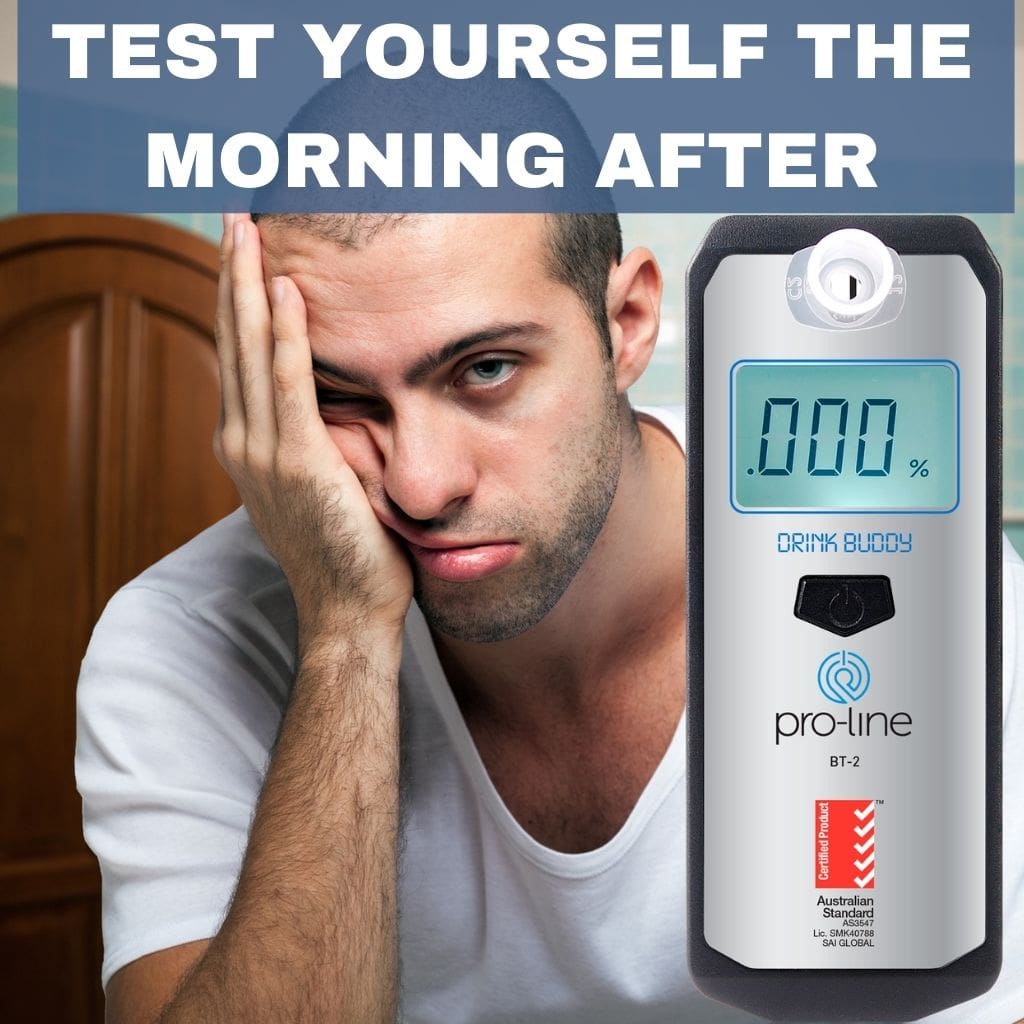 Drink Buddy Breathalyser BT-2 Professional testing yourself in the morning
